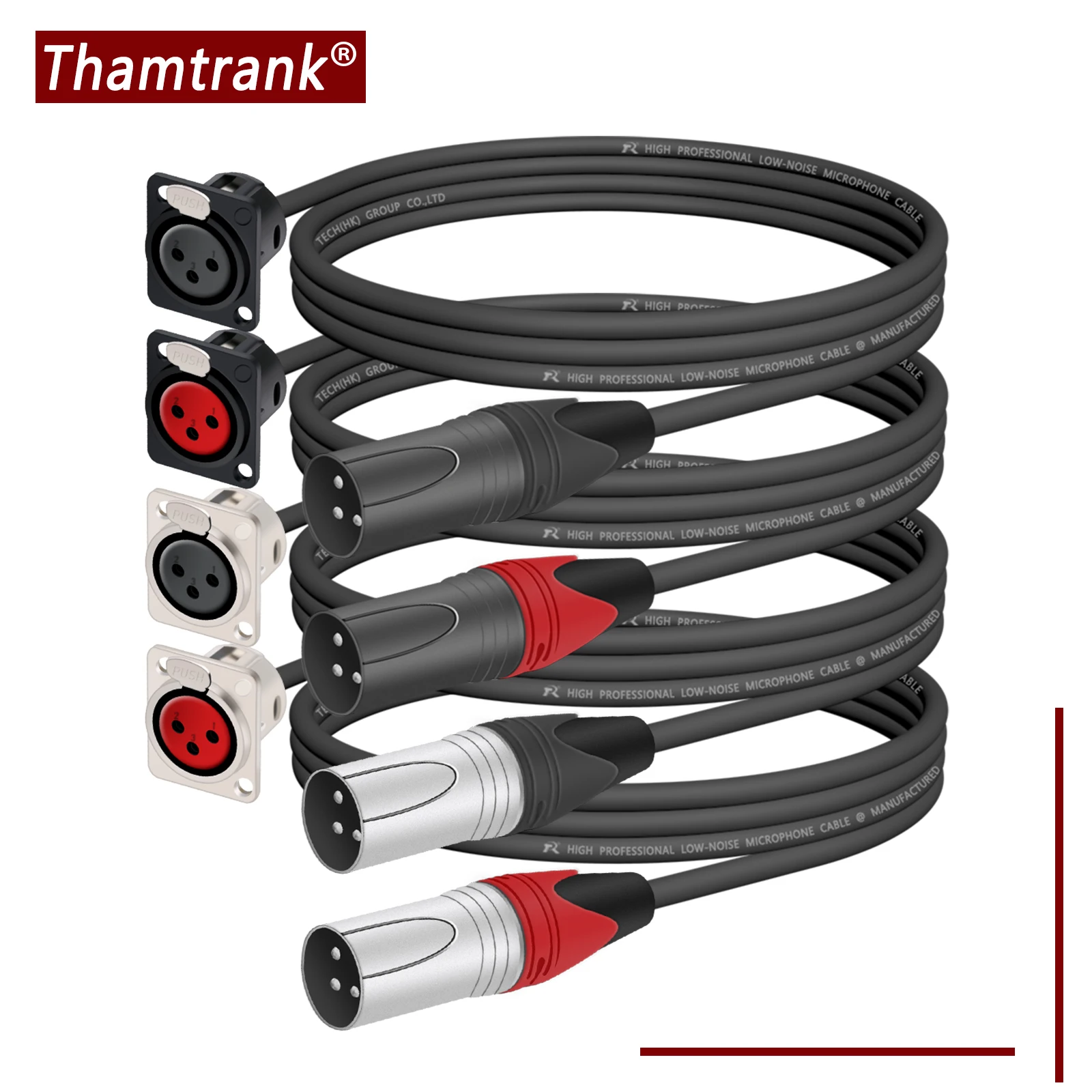 2 Connettori Audio XLR Maschio E Femmina A 3 Pin Per Montaggio A - Foto 3