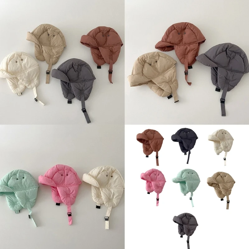 Child's Protective Winter Hat with Soft Down Cotton Filling for Outdoor Fun Cold Weather Comfortable Earflap Bonnet Caps