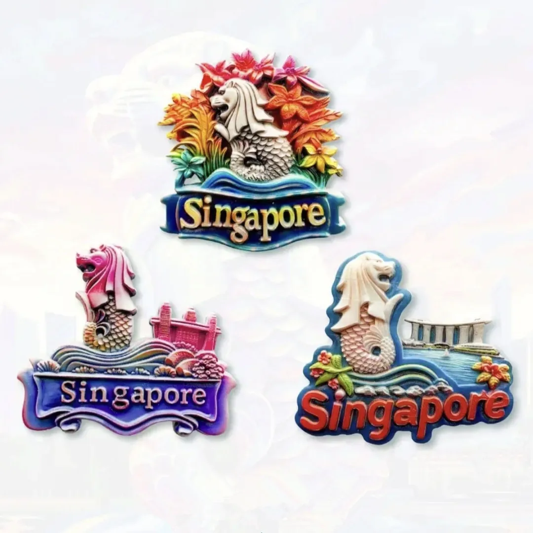 Asia Singapore Resin 3D Fridge Magnets Tourism Souvenir Refrigerator Sticker Handicraft Gift Decoration magnetic fridge magnets,magnetic fridge stickers,refrigerator decor