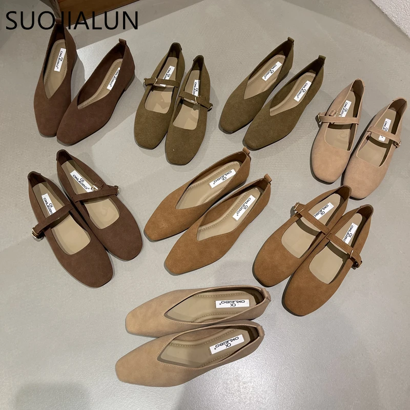 Women Shoes Women Flats Flat Shoes Round Toe Slip On Casual Ballet Shoes Soft Leather