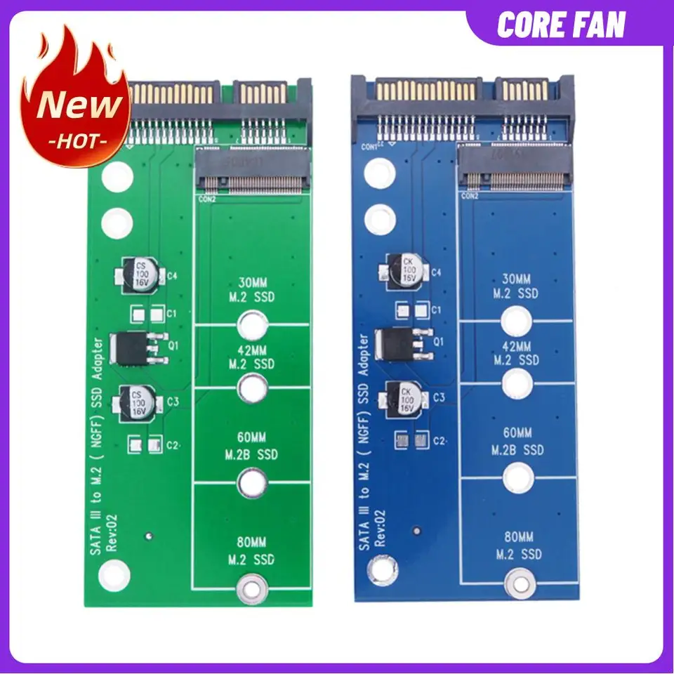 Adaptateur SSD M.2, Clé B, Lecteur De Carte De Disque Dur SATA3 6G, Convertisseur M.2 NGFF 2.5 Pouces M2 SATA Riser Pour SSD M.2 SATA 2230-2280