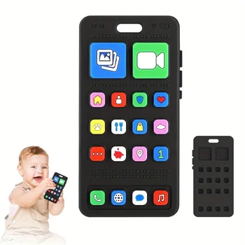 Massaggiagengive per cellulare per bambini, divertente giocattolo per la dentizione del telefono in silicone
