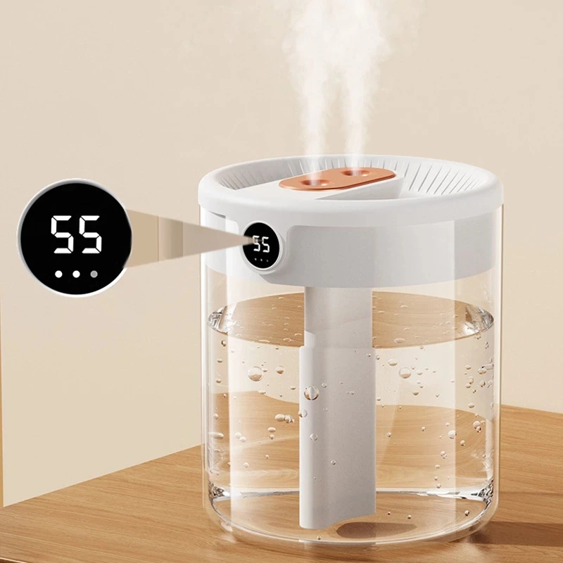 

Air Humidifier 2L Double Nozzle With LCD Humidity Display Large Capacity Aroma Essential Oil Diffuser For Home Bedroom