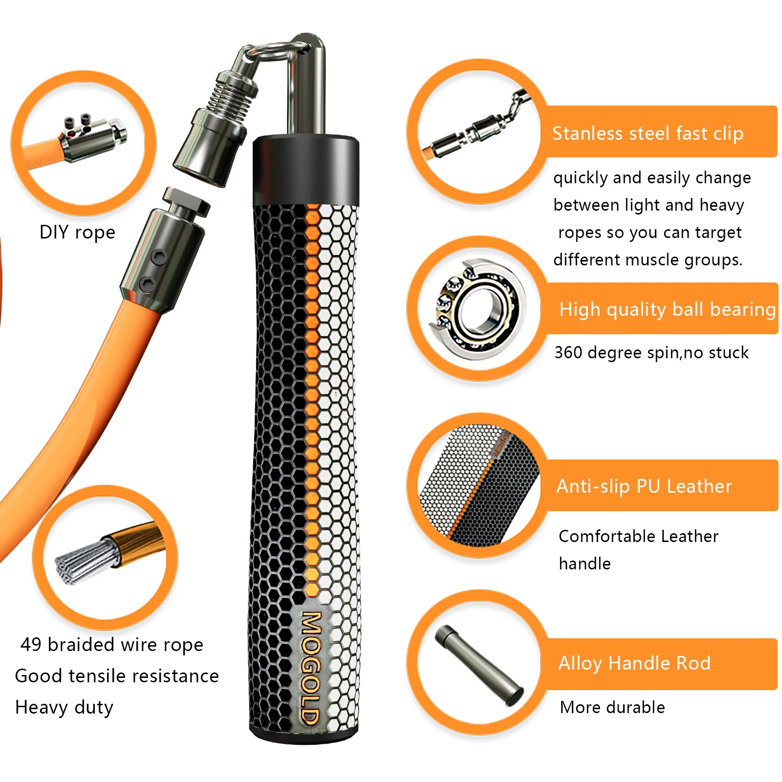 Jump Rope Fitness Workout Weighted Handle crossfit rope gym Boxing professional Men Women Sports exercise weights 2