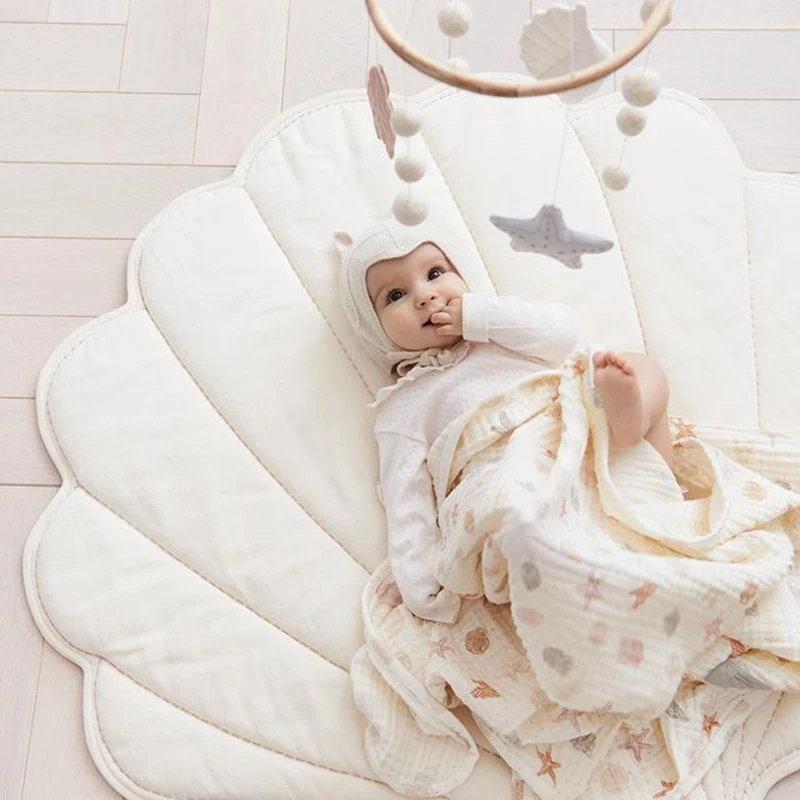 Baby Playmat Shell Cotton Carpet Kids Toy Play Mat Children\'s Room Home Decoration Rugs for Bedroom Photography Props 90x100CM
