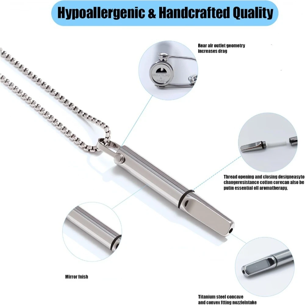 Stainless Steel Mindfulness Pendant for Breath Regulation and Anxiety Relief
