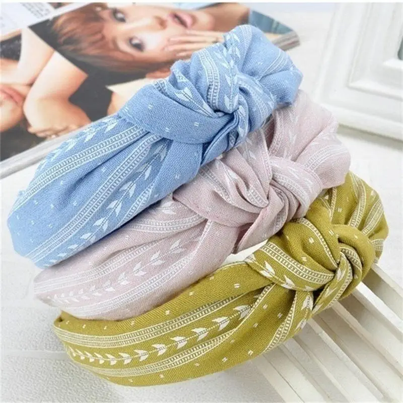 Fashion Knotted Headbands for Women Girls Solid Color Hair Band Simple Cross Knot Hairbands Hair Hoop Hair Accessories for Women
