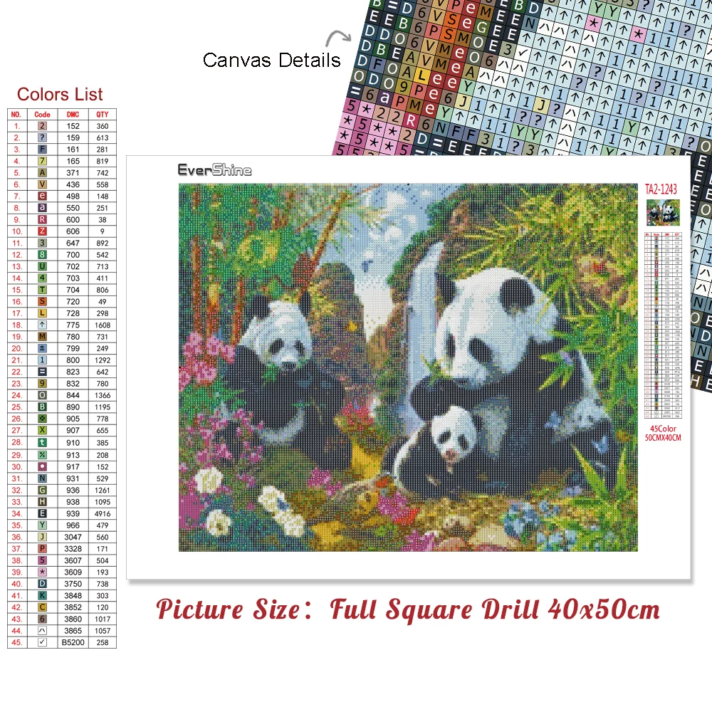 Diamond Painting Panda 5D DIY Full Square Drill Animals Diamond Art Painting Kit Home Decoration