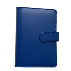 Luxurious Dark Green & Blue PU Leather 6 - Ring Binder Notebook Cover - Kawaii Stationery Journal Edition - A5 (D. blue)