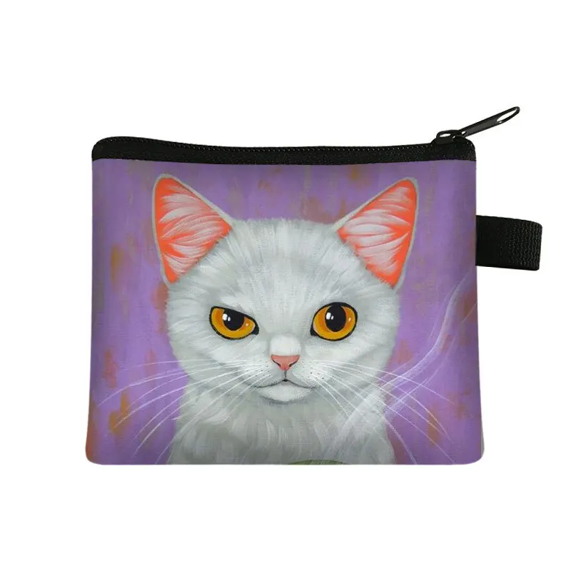 Cartoon Cat Coin Purses Card Holder Handmade Change Purse Small Wallets Women Clutch Zipper Coins Bag Pouch Cat Mini Wallet coin purse coin wallet change bag women wallet card wallet