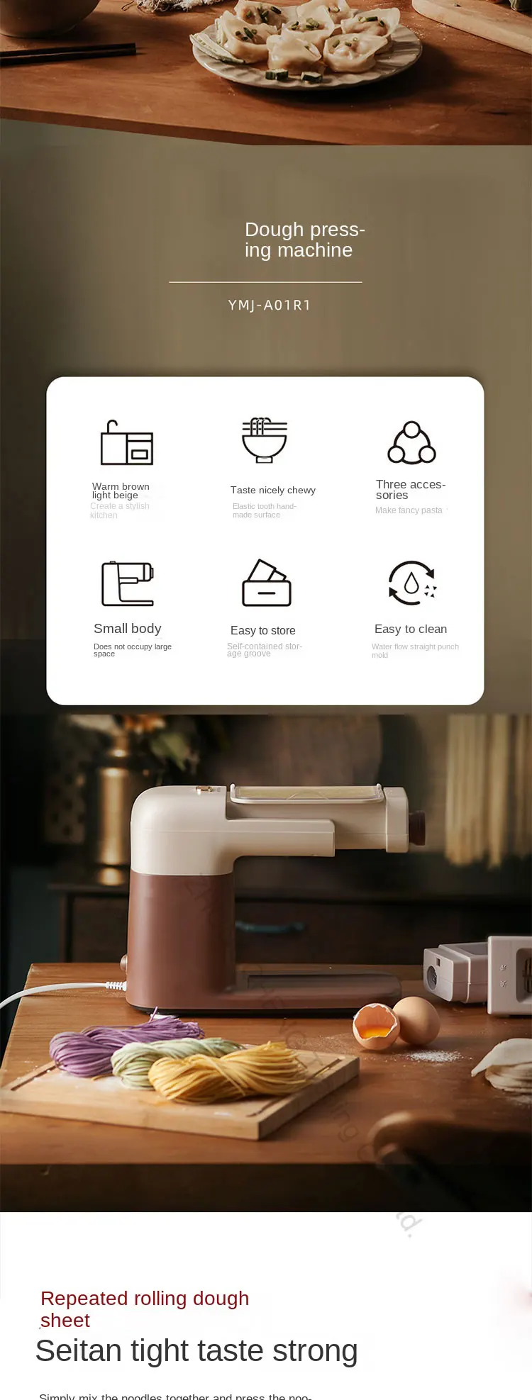 Description Picture 4 of itemElectric Noodle Pressing Machine Automatic Intelligent Household Multi-function Dumpling Skin Making Noodle Rolling Machine