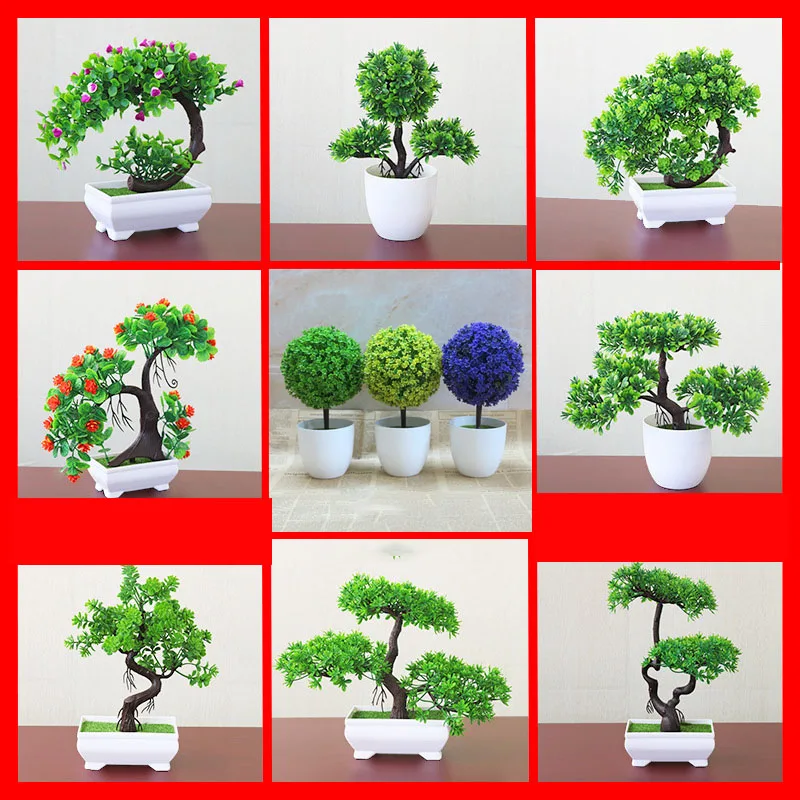 Artificial Fake Plants Bonsai Small Tree Pot With Potted Ornaments For