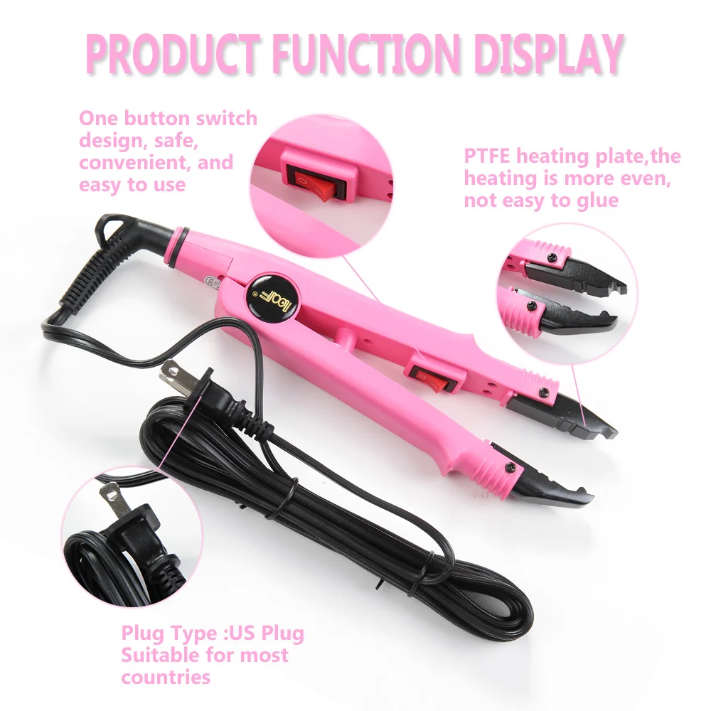 Hair Extensions Tool Set Fusion Heat Iron Hair Extensions Heat Tool Fusion Glue Protector Templates Clips Finger Protector