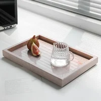 Light Luxury Natural Marble Pink Square Tray Creative Home Hotel Desktop Jewelry Storage Bathroom Decoration Ornaments 1