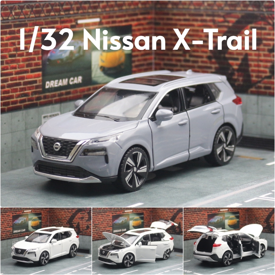 1/32 Nissan X-Trail SUV Miniature Diecast Toy Car Model Sound & Light Doors Openable Educational Collection Gift For Boy Kid