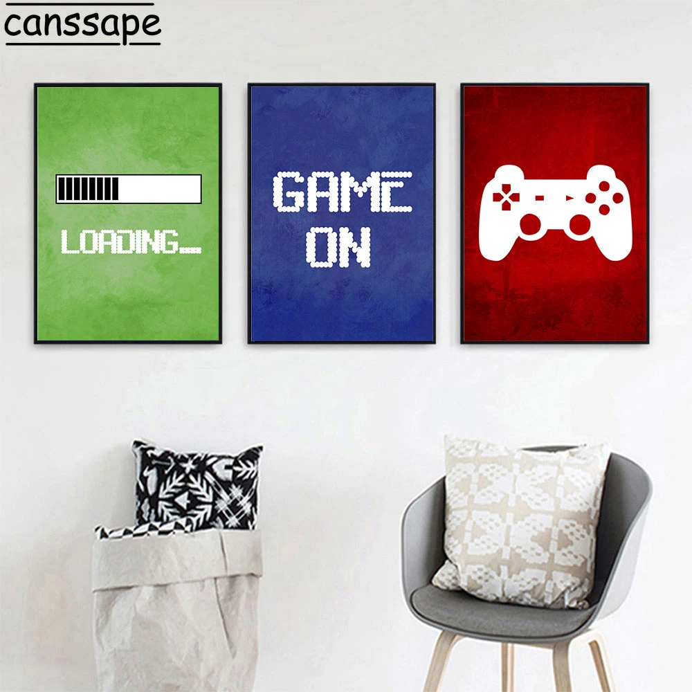 Gaming Canvas Art Poster Video Game Print Paintings Boy Wall Art