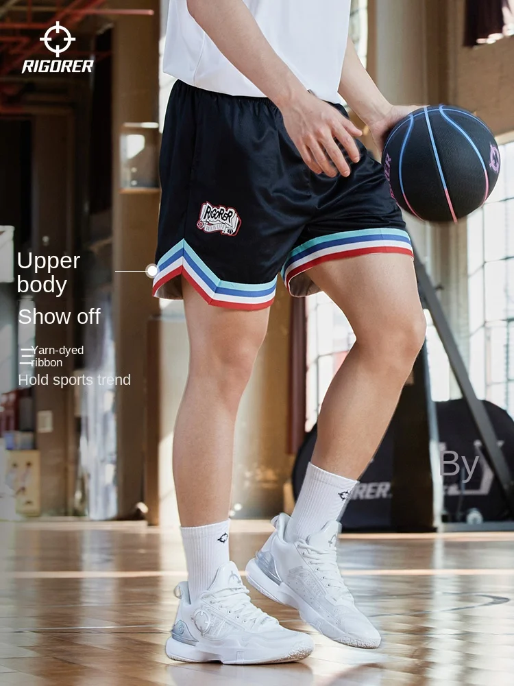 

RIGORER Summer New Knitted Five-point Pants Men Basketball Shorts Training Fitness American Street Breathable Ball Pants Shorts