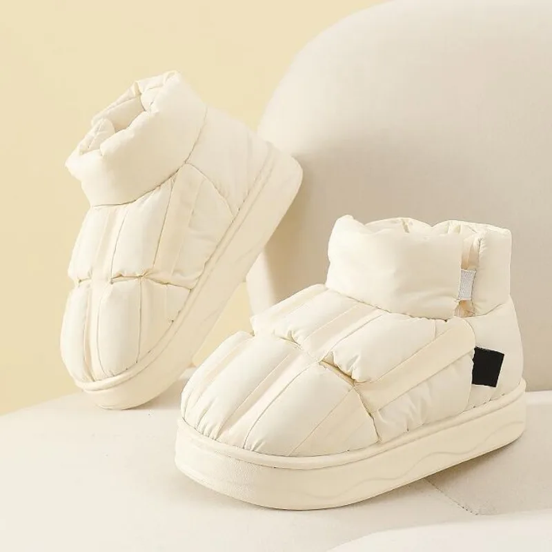 Thick-soled Women Snow Boots Winter Warm Down Non-slip Outdoor Waterproof Cotton Shoes  Soft Plush Couple Chunky Ankle Boot