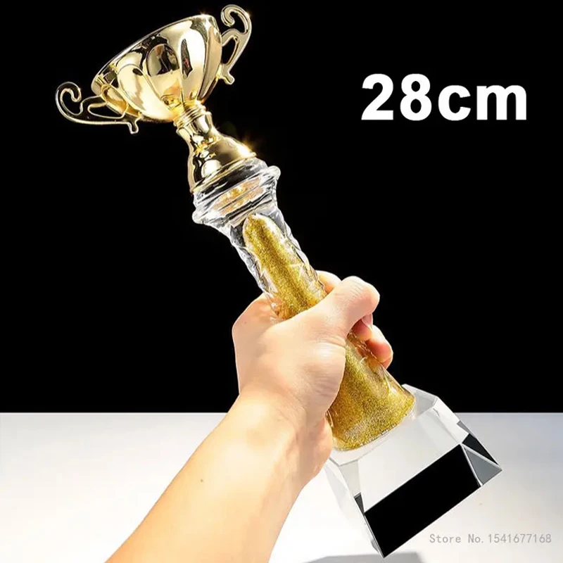 Creative Crystal Football Trophy, Creative Custom Lettering, Sports Games Competition, Award, Home Decoration, Metal Trophy, 1Pc
