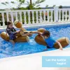 Simulated Wooden Floating Drainage Entertainment Toy Double Hitting Stick Swimming Ring Inflatable Canoe Mount Thickened PVC 2