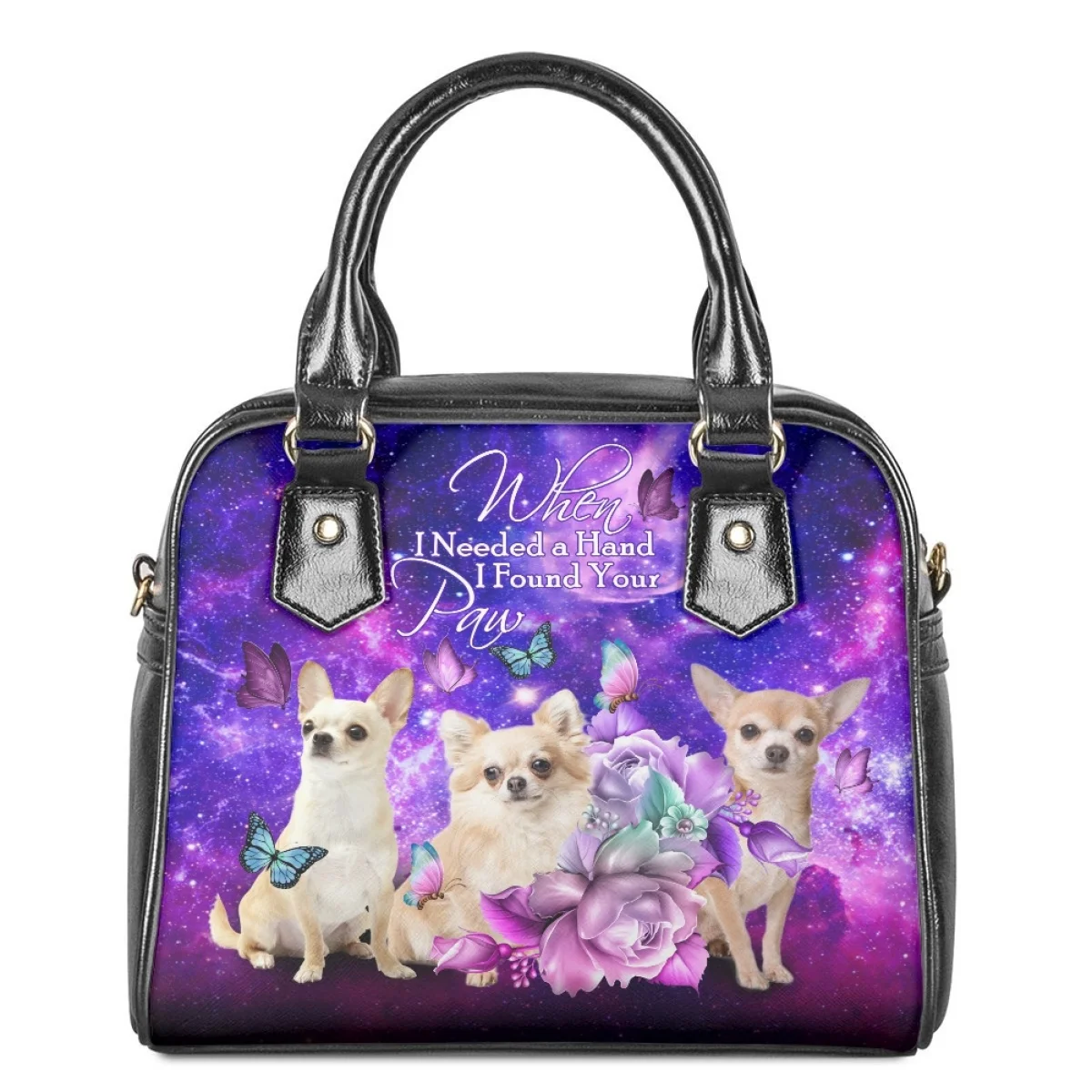 

New Puppy Flowers Butterfly Pattern Female's Top-handle Bags Portable Shoulder Sac for Female Casual Lady Shopping Crossbody Bag
