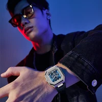 Montre mécanique automatique pour homme HANBORO, carrée, multifonctionnelle, tendance mode 4