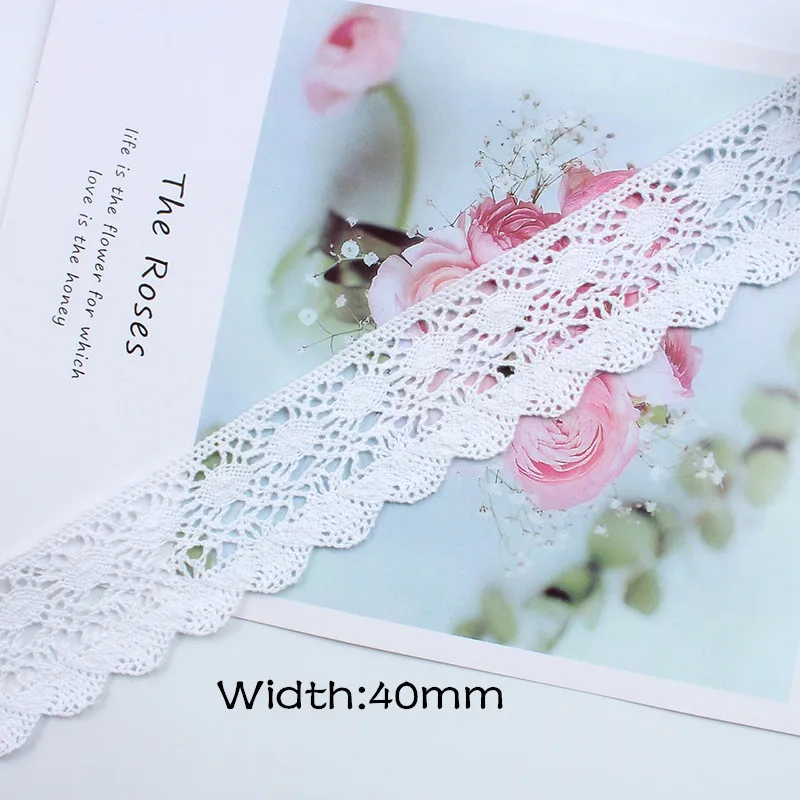 Ruban De Dentelle Coton 10 Mètres - Largeur 8 Cm, Couleur Beige - Pour Couture, Décoration, Mariage, DIY
