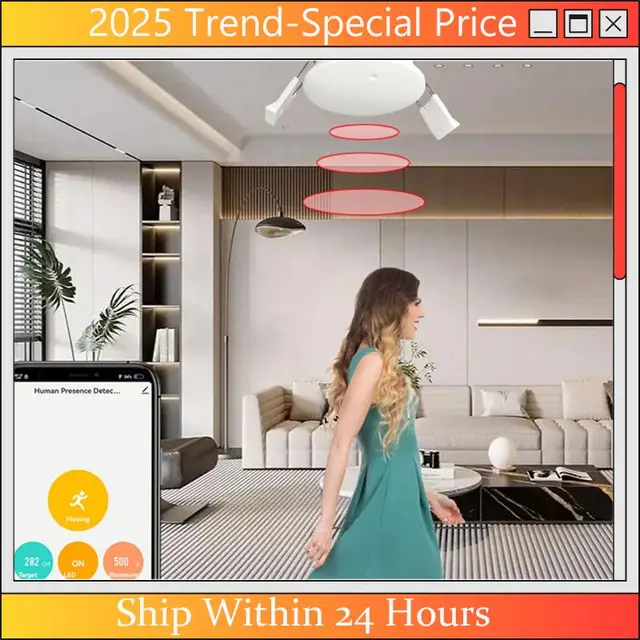 CHYY Top Tuya Smart Life Wifi Millimeter Wave Radar 24Ghz Human Presence Motion Sensor Luminance Detector App Monitor 80-250VAC 3