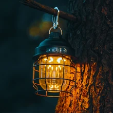 

Flame Light Vintage Metal Hanging Lantern Outdoor Lighting Lamp USB Rechargeable Camping Light Retro LED Candle Flame Lamps