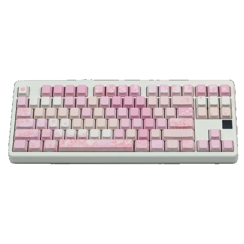 Echome-cherry Blossom Tema Keycap Rosa Criativo Pbt Tintura-sublimação Cap Teclado Perfil Teclado Mecânico - Imagem 4