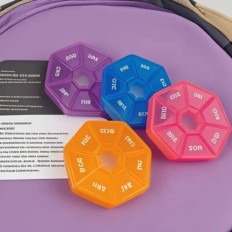 Durable 7-Day Portable Pill Organizer with Daily Compartments for Medications & Supplements