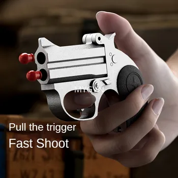 Children Portable Deringer Launcher Mini Manual Soft Bullet Shell Ejection Toy Gun Boy Small Pistol Pocket Model 1