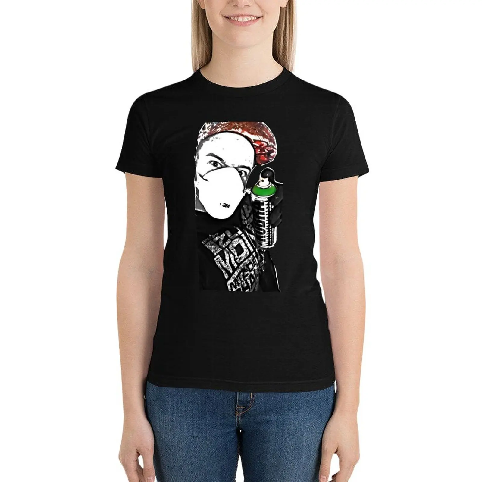 graffiti T-Shirt Short sleeve tee tops t-shirts for Women loose fit