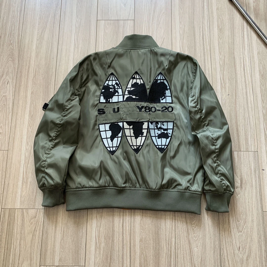 

23FW 40th Anniversary BBC Co branding MA1 Bomber Map Letter Flying Jacket American Baseball Jacket bomber jacket men