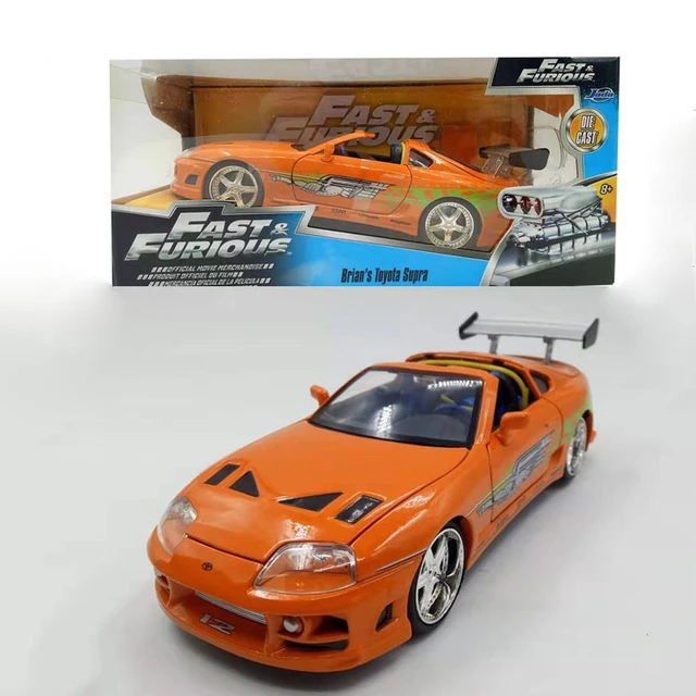 Jada Toys Fast & Furious Movie 1 Brian's Toyota Supra diecast collectible  toy vehicle car, orange with decals, 1:24 scale