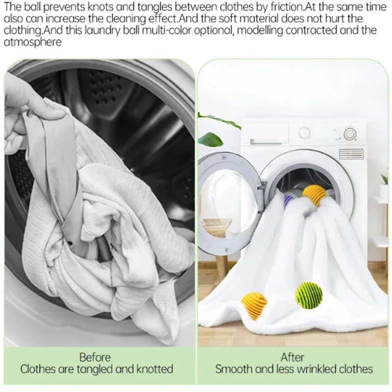 Soft Rubber Laundry Ball For Household Washing Machines Anti Entanglement Laundry Ball Reusable Clothes Washing Cleaning