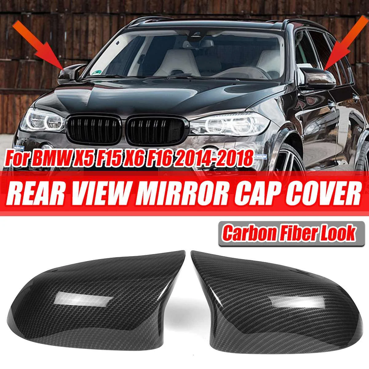 Couvercle De Rétroviseur Latéral De Voiture, Capuchons De Rétroviseur Pour Bmw X5, F15, X6, F16, 2014, 2015, 2016, 2017, 2018, 1 Paire
