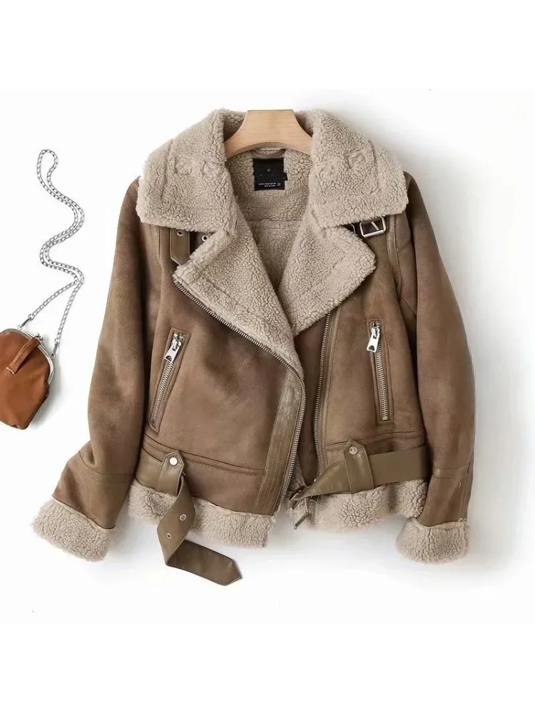 Chaqueta De Piel Sintética Marrón Hecha A Mano: Abrigo De Invierno