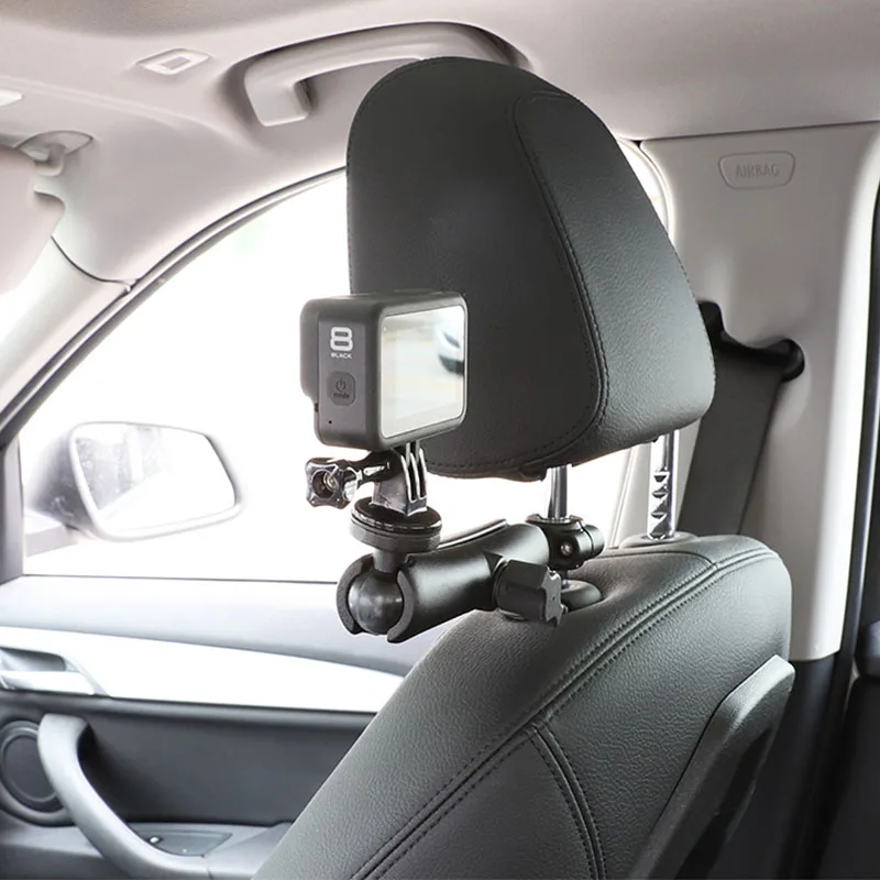 

1-Inch Ball Mount Stand for GoPro 11/10/9/8/7/6/5/4Car Interior Seat Fixed Bracket DJI OSMO Action 3 Cameras for RAM Accessories