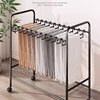 Movable Pants Storage Rack,Floor-standing Iron Trouser Hanger with 20/24 Hooks for Organizer Pants,Laundry Rack for Drying Skirt 2