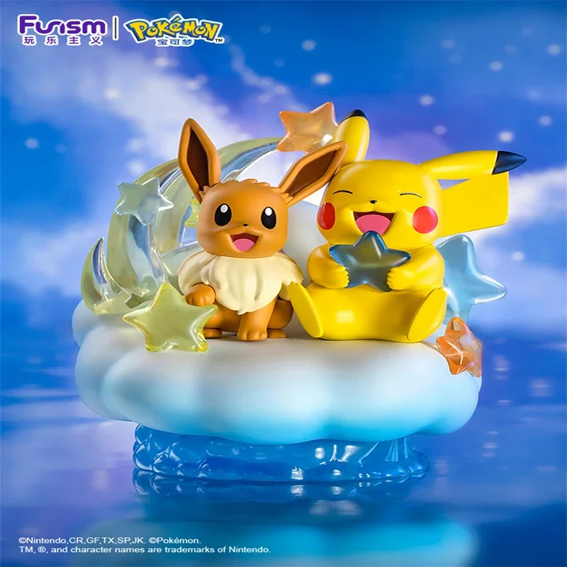 

New Genuine 13cm Funism Pokemon Pikachu Eevee Doll Ornaments Cute Anime Figures Pvc Peripheral Desktop Collectible Model Gifts