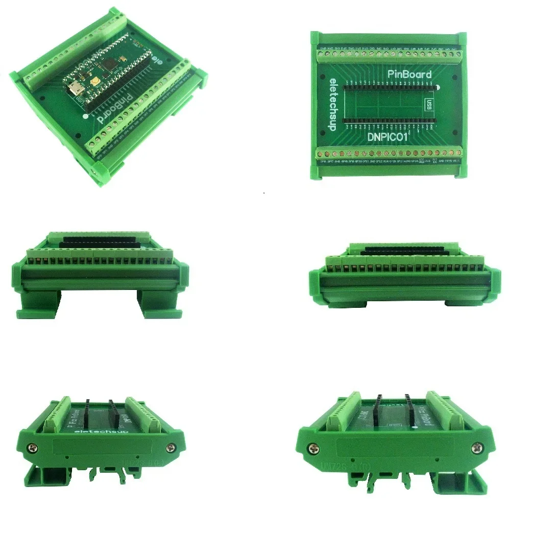 DIN Rail Mount Screw Terminal Block Adapter GPIO Expansion Module for Raspberry Pi Pico RP2040 MCU Development Board