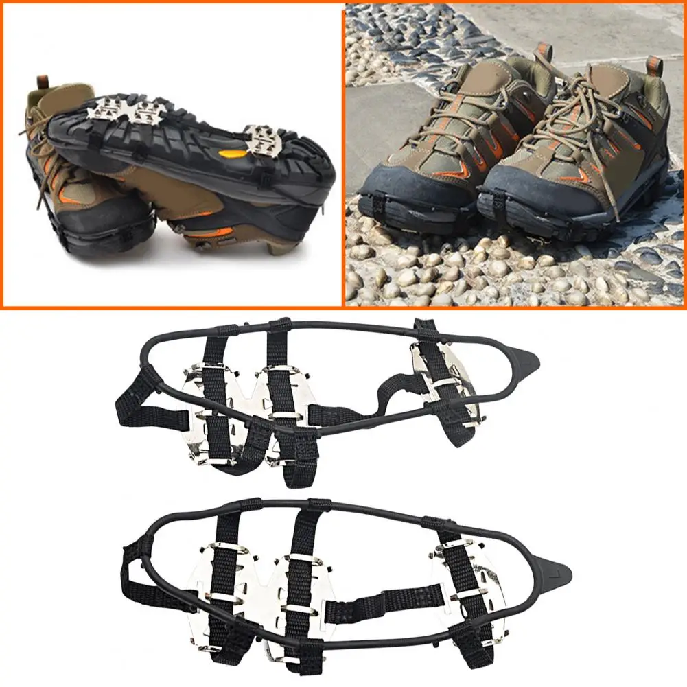 

1 Pair Compact Corrosion Resistance Multipurpose Adjustable Size Shoes Ice Grippers for Hiking Skate Cover Ice Claws Chain