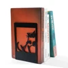2Pcs Style Black Cat Footprints Book Ends Iron Bookends Gift for Book Loves Heavy Book Rack Home Desk Book Rack Office Supplies 6