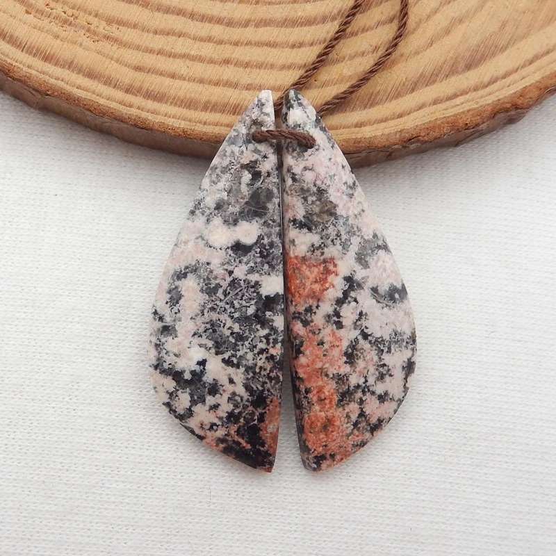 Natural Snow Flake Obsidian Teardrop Earrings Beads Semi-precious stones jewelry accessories 37x13x5mm6g | Украшения и аксессуары