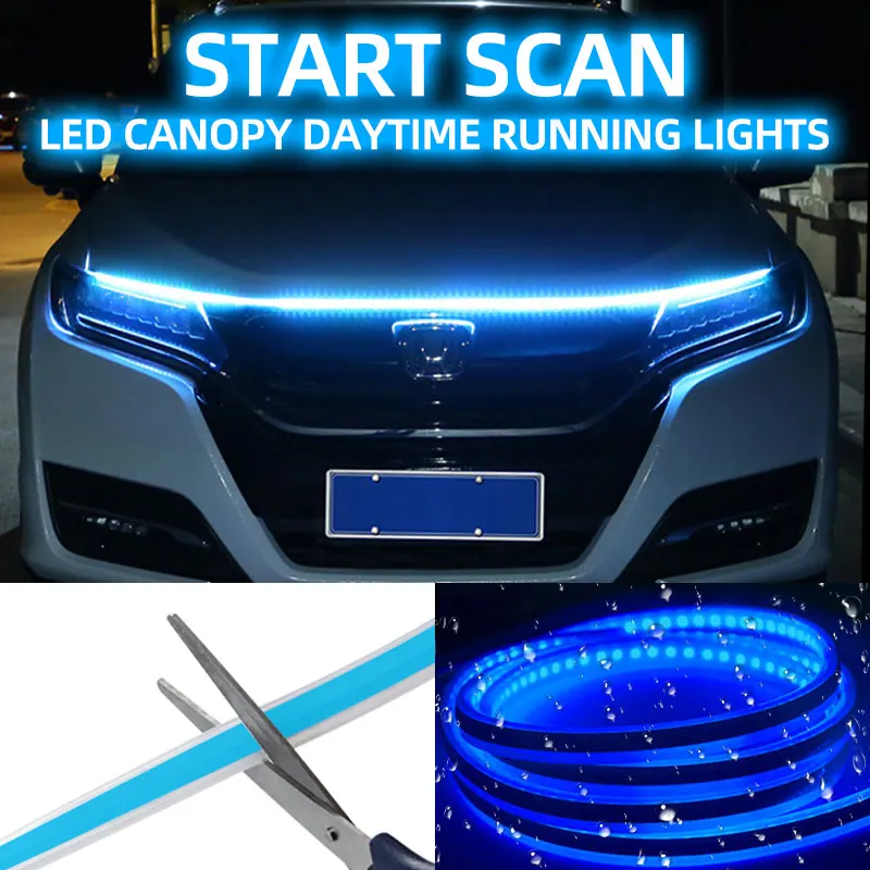 Scan Starting Led Daytime Running Light Car Hood Light Strip Auto
