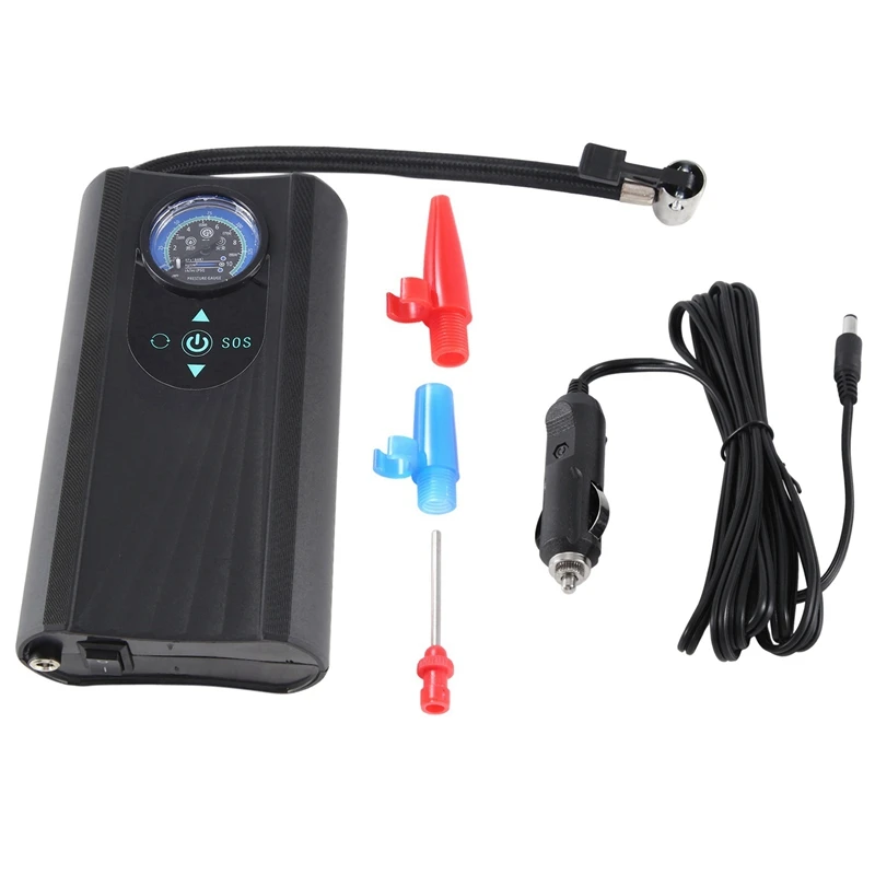 

1 PCS Black Universal Car Air Pump Portable Car Air Pump Tire Inflator Air Compressor