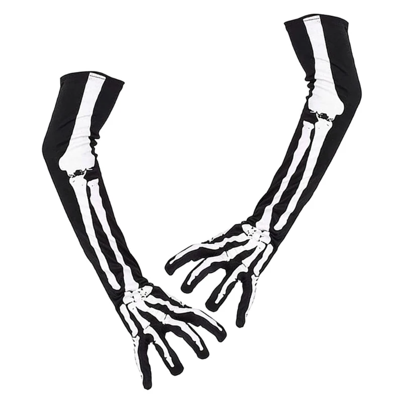 

Skeleton Gloves Warm Full Finger Mittens for Halloween Cosplay Party and Daily Wears One Size Fits for Most Adults