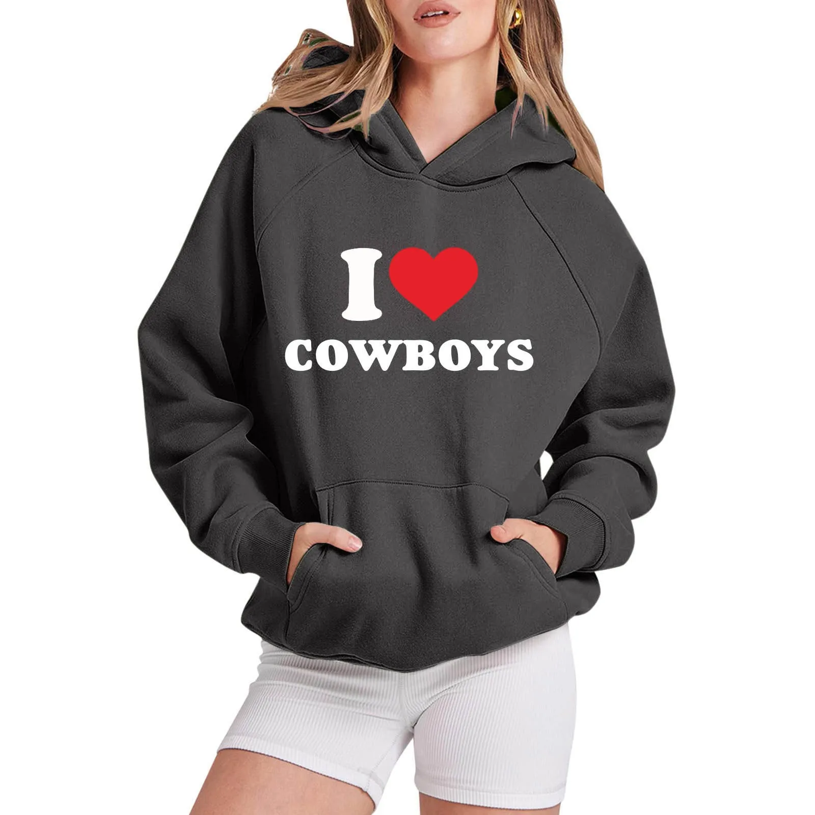 

Fun Graphic Hoodies For Womens Letter Print Long Sleeved Hooded Sweatshirt 2023 Trendy Fall Winter Loose Hoodie Y2K Clothes
