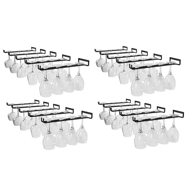 

Hot 20 Pcs Stemware Wine Glass Storage Rack,Wall Mountable Kitchen Storage Rack ,Black,11 Inch / 30Cm